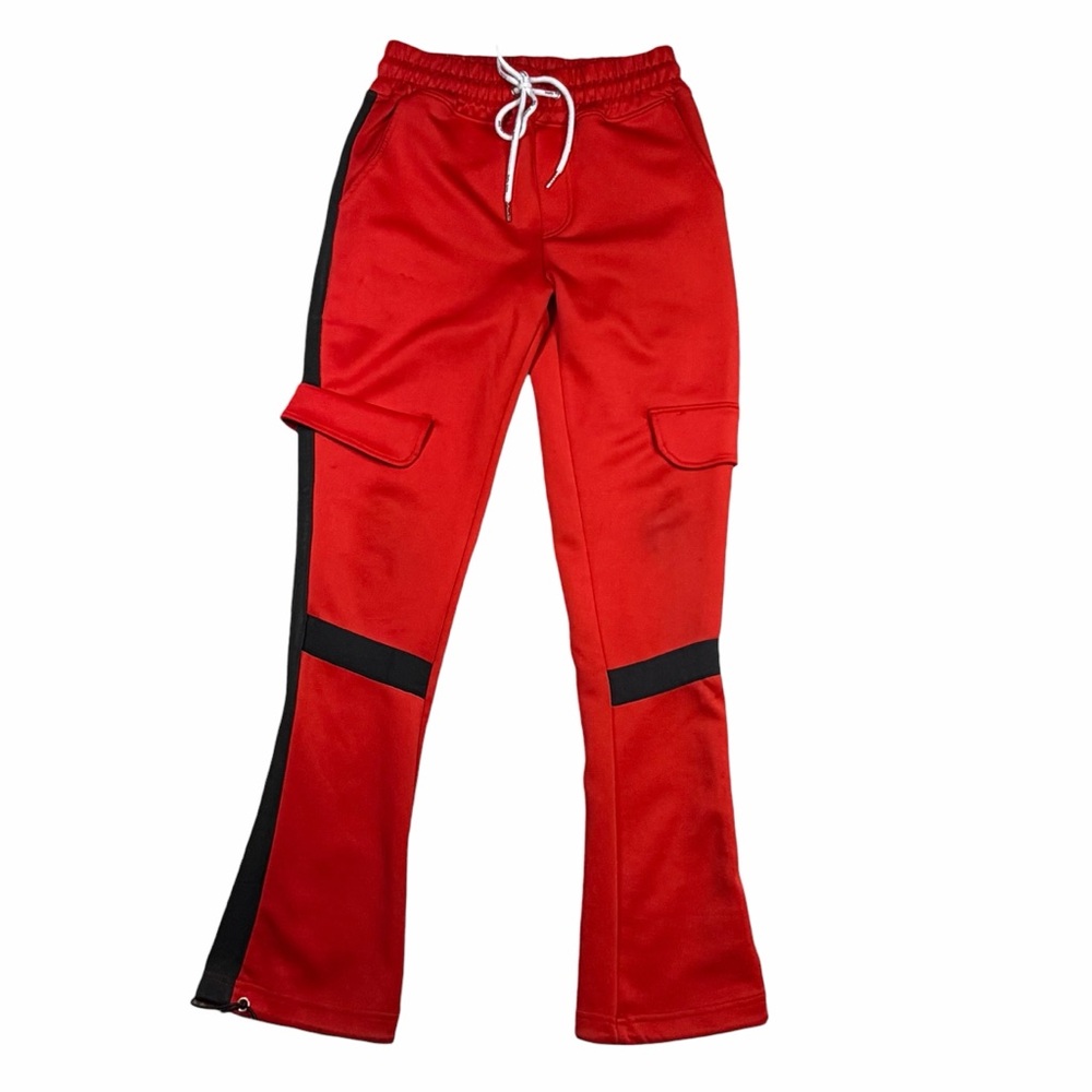 Motive Denim Red & Black Cargo Track Pants - Size Small